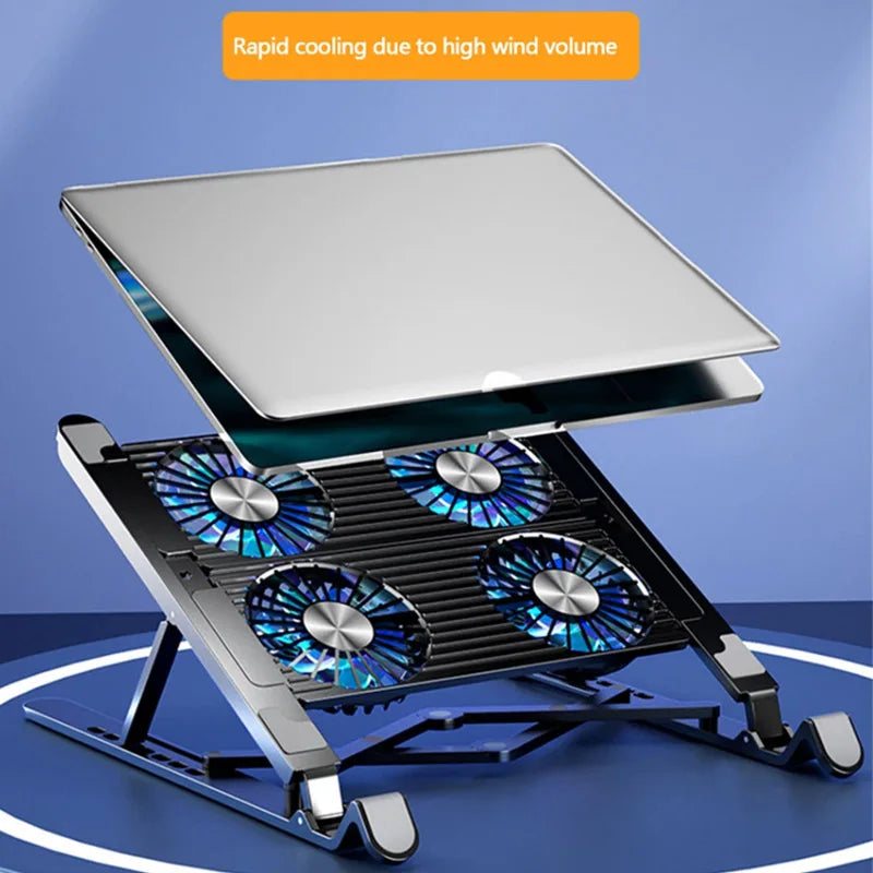 Nieuwe Draagbare Laptop Koeler Stand – Opvouwbare Cooling Pad met 4 Ventilatoren voor 13-17,3 Inch Notebooks
