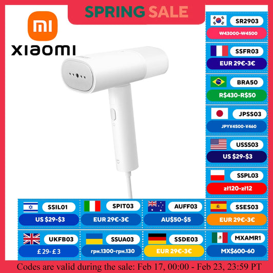 MIJIA Handstoomstrijkijzer – 1300W – Opvouwbare & Draagbare Kledingstomer – Anti-mijt & Snel Verwarmend