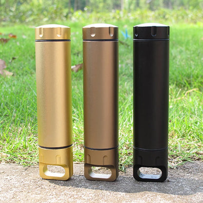 Portable Waterproof Capsule - Aluminum Outdoor Survival Pill Box, Multifunctional Container, Lockable Storage Tank