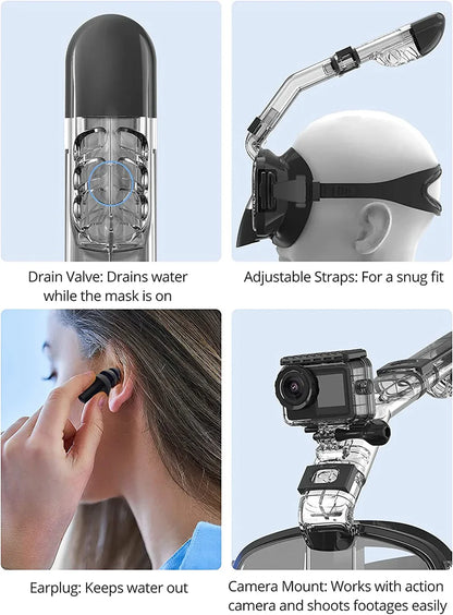 Half Face Snorkelmasker voor Kinderen en Volwassenen | Anti-Fog Duikmasker met Veilig Ademhalingssysteem