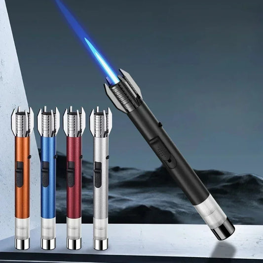 Lichtschwert-Spritzpistole, winddicht, Metall-Turbinenbrenner, Butangas-Feuerzeug, sofortige Füllung, Zigarrenanzünder für Outdoor-Camping und Grillgeräte