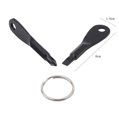 Mini Cross Screwdriver Keychain - Survival Multitool, Locking Carabiner, Outdoor EDC Camping Gadget