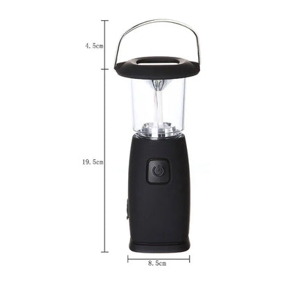 6 LED Solar- en Dynamo-aangedreven Campinglamp - Draagbare Outdoor Lantaarn voor Kamperen en Survival