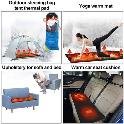 USB-beheizte Outdoor-Isomatte – 5 Heizzonen, einstellbare Temperatur, elektrische Heizmatte für Camping