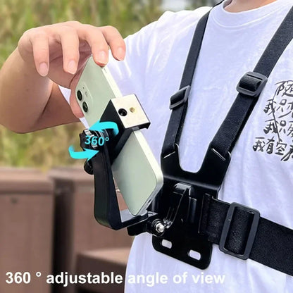 5-in-1 Mobiele Telefoon Borstbandhouder | Verstelbare Bevestigingssteun voor Video-opname en Live-uitzending