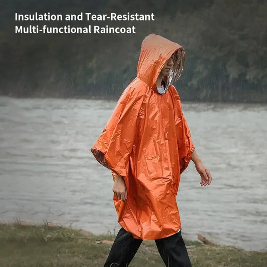 Multifunctionele Regenjas voor Buiten – Waterdichte Overlevingsjas, Reflecterende Kleding voor Camping & Noodsituaties