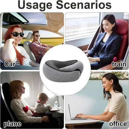 Travel Neck Pillow – U-vormig Geheugenfoam Reiskussen voor Neksteun, Anti-Snurk en Ademhaling, Verstelbaar en Draagbaar