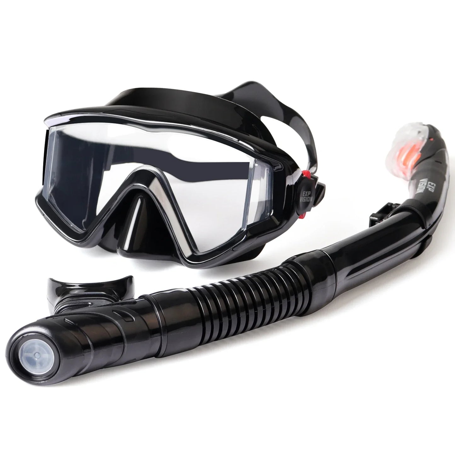 Professionele Snorkelset voor Volwassenen | Anti-Fog Duikbril met Dry Top Snorkel en Pano 3-ramen Masker