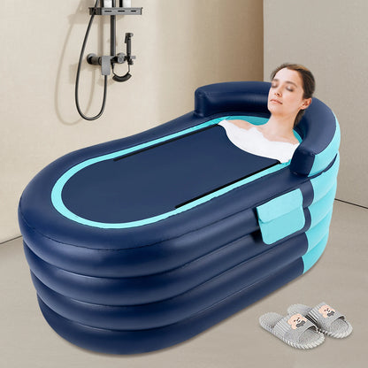 Opblaasbaar Bad met Douchehoes – PVC, 307x511x213 cm, Draadloze Pomp, Vouwbaar voor Stressverlichting en Relaxatie