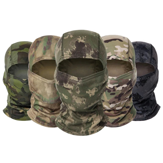 Camouflage Balaclava Hoed voor Fietsers & Jagers – Volledige Gezichtsmasker voor Buiten, Skiën, Motorhelm Binnenmuts
