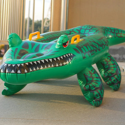 Opblaasbare Drijfmat Crocodil – Zwemwater Speelgoed voor Kinderen en Volwassenen, Dierlijke Opblaasbare Speelmat voor Zwembad