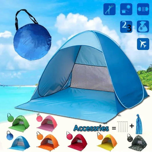 Snelle Automatische Strandtent – Draagbare UPF50+ Zonnescherm Tent voor Camping, Vissen & Outdoor