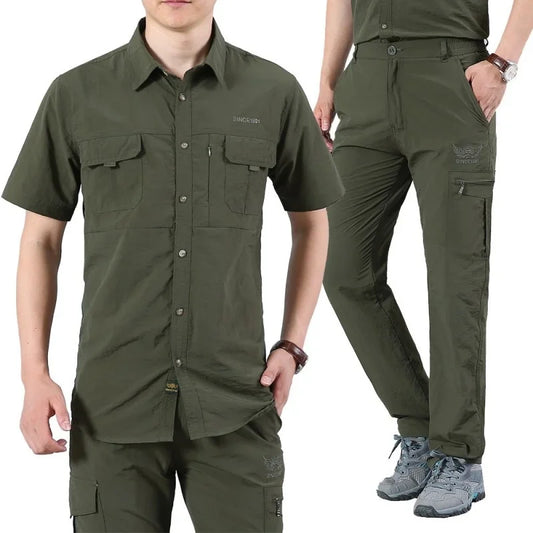 Outdoor Hiking & Fishing Shirt + Broek – Sneldrogend & Ademend