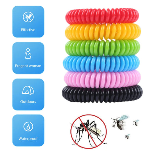 10-Pack Mosquito Repellent Bracelets, Natuurlijke Mosquito Wristband, Individueel Verpakt, Veilig voor Binnen en Buiten