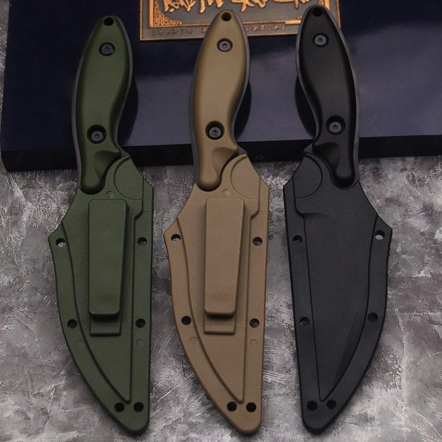 440C Full-Tang Outdoor Survival Messer mit Scheide – Camping- und Jagdmesser, 20 cm, Nylongriff