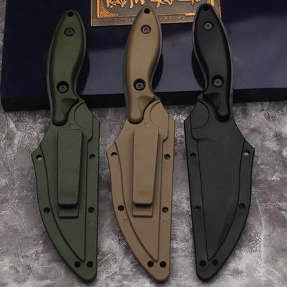 440C Full-Tang Outdoor Survival Messer mit Scheide – Camping- und Jagdmesser, 20 cm, Nylongriff