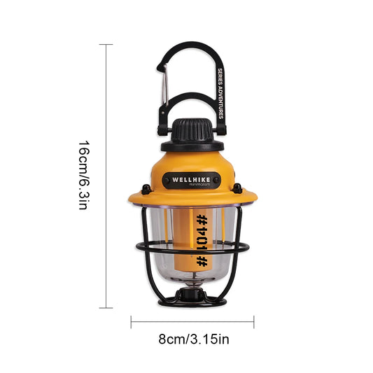 Camping LED Retro Lantaarn | Waterdicht | Dimbare Outdoor Lamp met Type-C Opladen