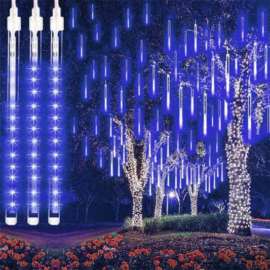 Wasserdichte LED-Meteorregen-Girlandenlichter – Weihnachts- und Straßendekoration, 30 cm/50 cm Röhren, EU-Stecker