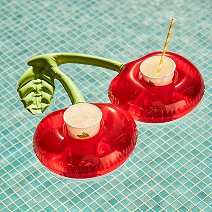 Opblaasbare Dubbele Drinkhouder – Kersenvormige Floating Cup Holder – Voor Zwembadfeestjes