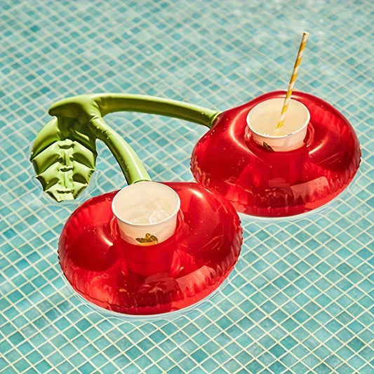 Opblaasbare Dubbele Drinkhouder – Kersenvormige Floating Cup Holder – Voor Zwembadfeestjes