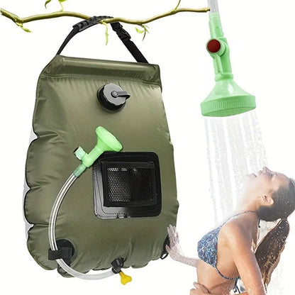5-Gallon Zonne-verwarmde Camping Douche | Draagbare Badzak voor Outdoor Reizen, Klimmen, Wandelen en Zwemmen