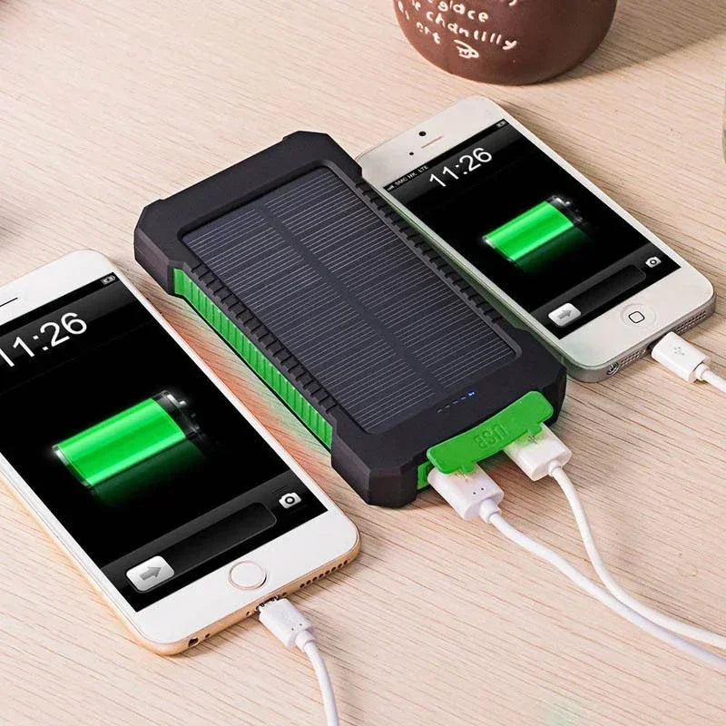 200000mAh Draagbare Solar Powerbank – Waterdichte Externe Batterij met Snelladen & SOS Zaklamp – Powerbank voor Xiaomi & Outdoor