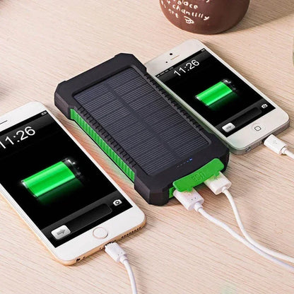 200000mAh Draagbare Solar Powerbank – Waterdichte Externe Batterij met Snelladen & SOS Zaklamp – Powerbank voor Xiaomi & Outdoor