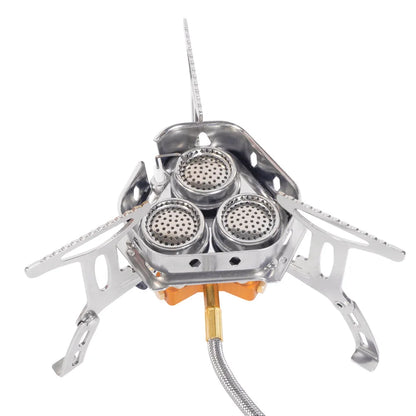 3-Koppige Gasbrander – Draagbare Vouwbare Campingkachel 5800W, Outdoor Hiking & BBQ