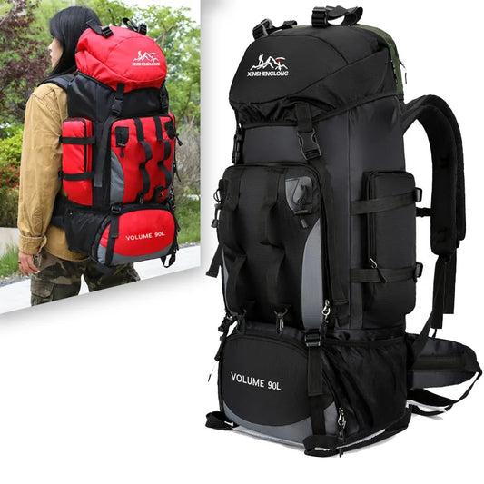 90L wasserdichter Wanderrucksack – Trekking- und Campingrucksack mit großem Fassungsvermögen für Outdoor-Reisen und Sport
