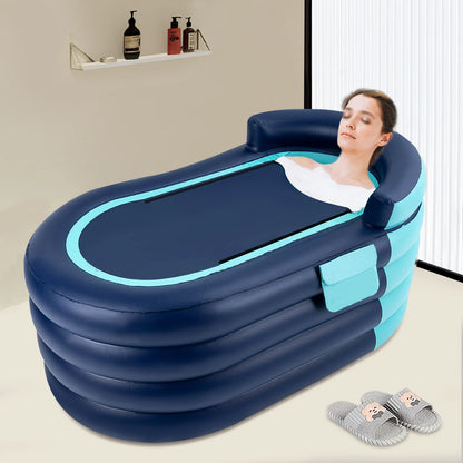 Opblaasbaar Bad met Douchehoes – PVC, 307x511x213 cm, Draadloze Pomp, Vouwbaar voor Stressverlichting en Relaxatie