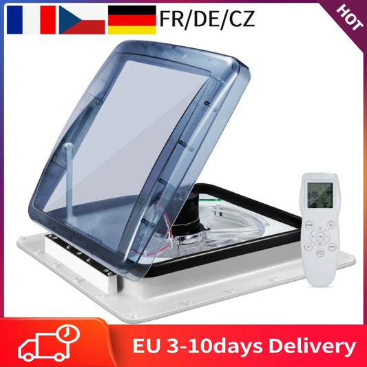 12V RV Dakventilator | 10/3 Snelheden | Regensensor & Afstandsbediening | Caravan, Camper, Motorhome