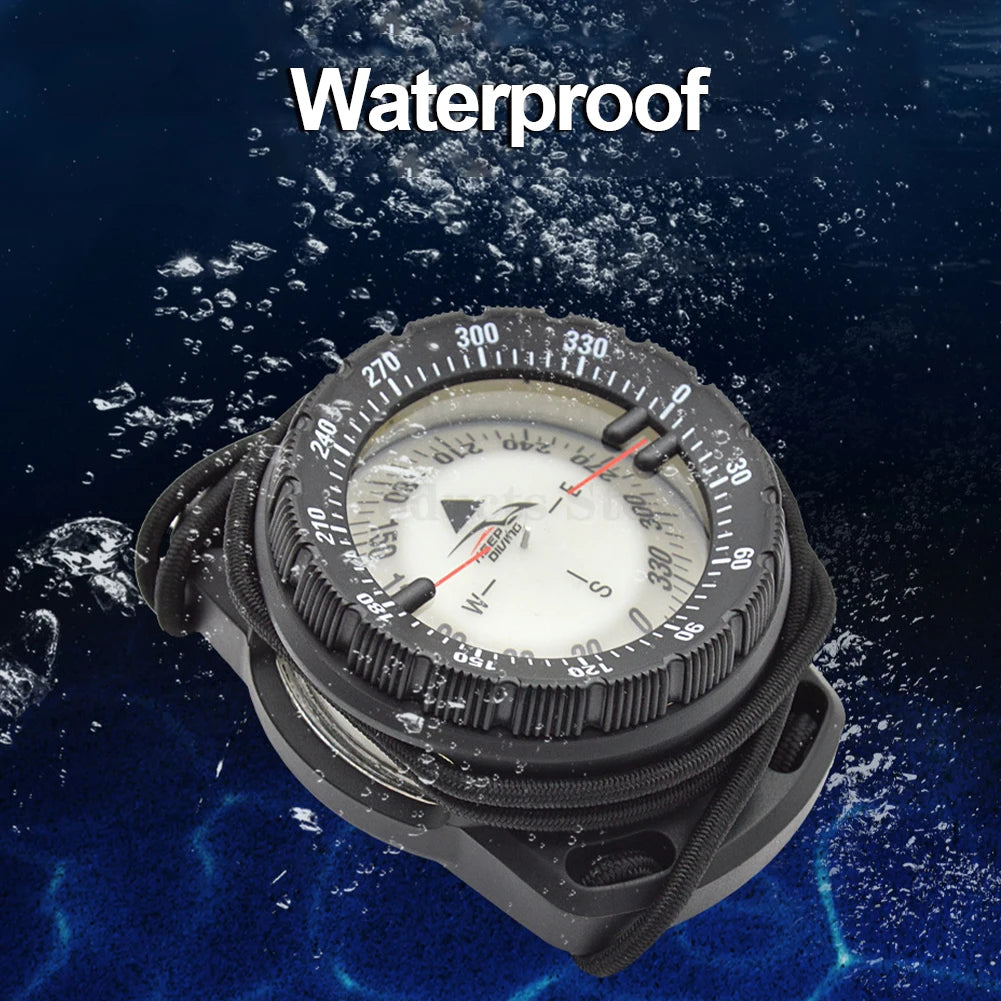 50m Onderwater Kompas - Waterdicht Duikkompas met Luminous Schijf en Polsband voor Scuba Navigatie