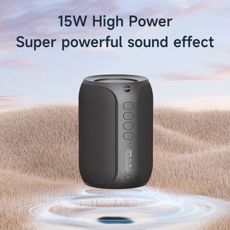 Powerful Bluetooth Speaker – Wireless Bass Subwoofer met LED Licht, Waterproof, 12W Output, Extra Bass Mode, Geschikt voor Outdoor en Thuisgebruik