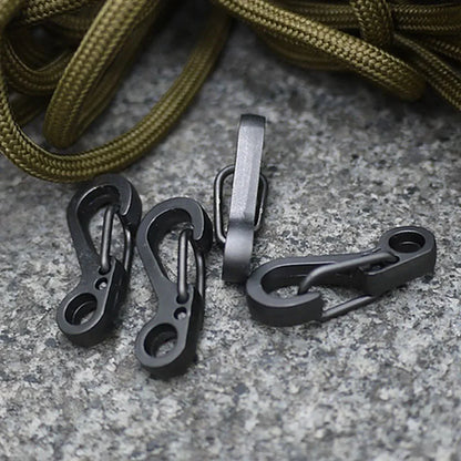 Mini-Karabiner mit Karabinerhaken aus Edelstahl – D-förmiger Aluminium-Karabiner für Schlüssel, Paracord und Outdoor-Survival