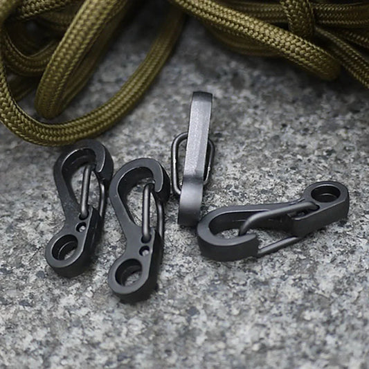Mini-Karabiner mit Karabinerhaken aus Edelstahl – D-förmiger Aluminium-Karabiner für Schlüssel, Paracord und Outdoor-Survival