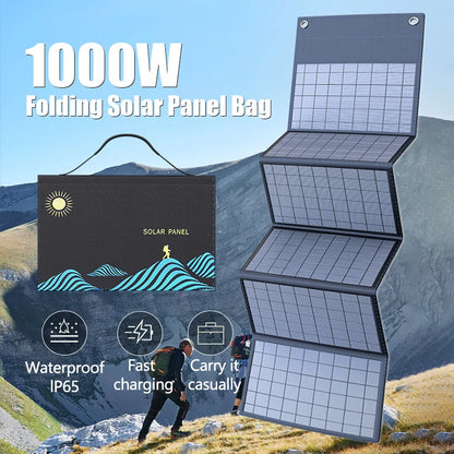 1000W Draagbaar Opvouwbaar Zonnepaneel | USB & DC Output Solar Charger voor Outdoor en Thuisgebruik