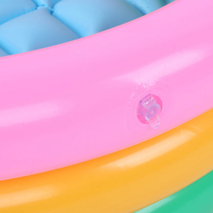 Opblaasbaar Zwembad voor Kinderen – Ronde Vorm met Kleurrijke Luchtkringen en Zachte Bodem, Baby Zwembad voor Jongens en Meisjes