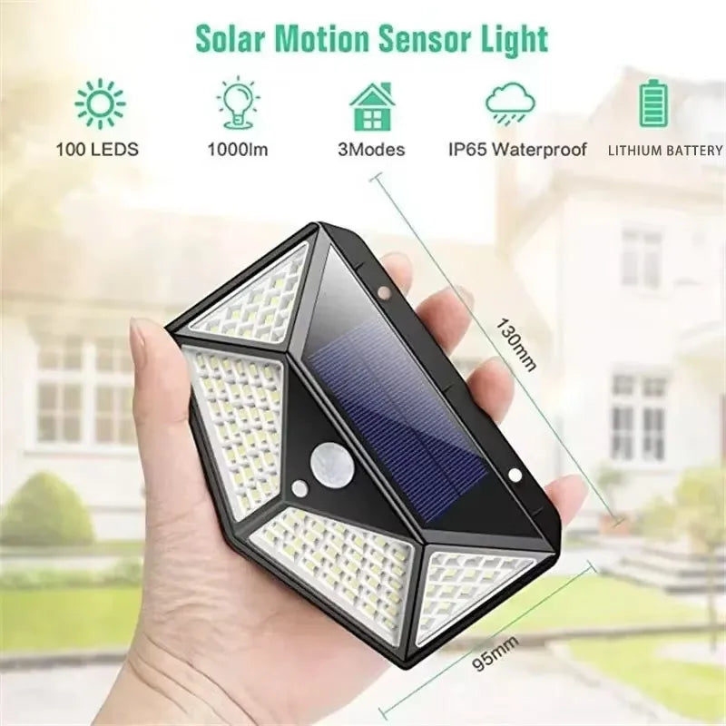 Multifunctionele Solar LED Lamp – Waterdichte Tuinverlichting met Bewegingssensor, IP65