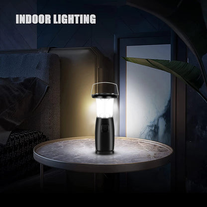 6-LED Solar & Hand Crank Dynamo Camping Lantaarn | Oplaadbare LED Zaklamp