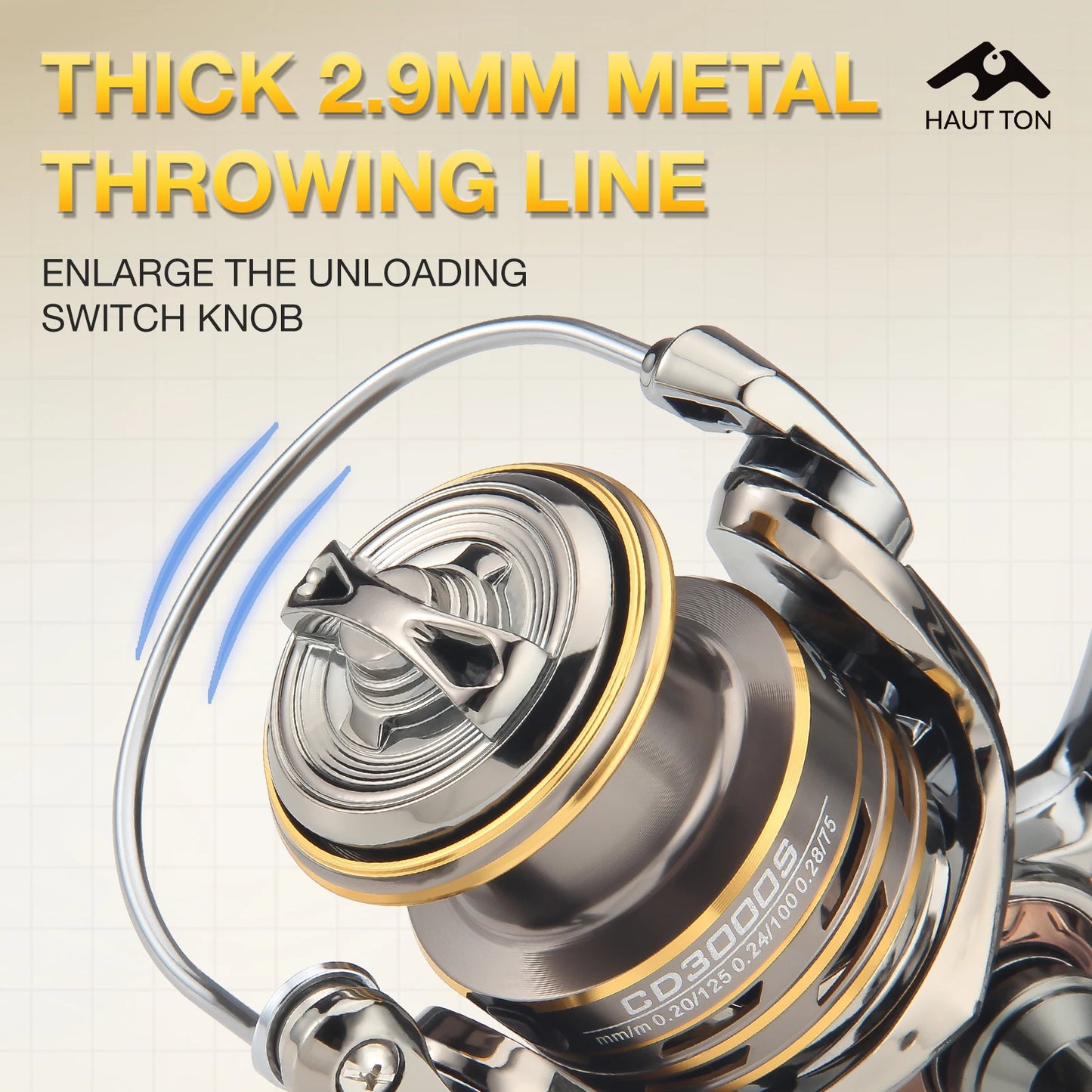 CD Spinning Vismolen – 5.2:1 Overbrengingsverhouding, 13.23 lbs Max Drag, Metalen Spoel en Opvouwbare CNC Dubbele Arm