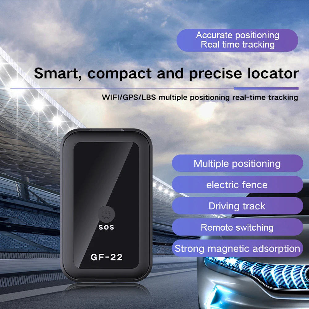 GF22 GPS-Tracker – Diebstahlsicherer GPS-Ortungsgerät in Echtzeit mit WLAN, LBS und GPS-Positionierung für Auto, Haustier, Kind und Geldbeutel