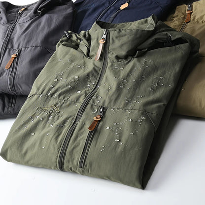 Tactical Windbreaker Jas Heren – Waterdichte Outdoor Jas met Afneembare Capuchon, Ademend & Lichtgewicht voor Lente en Herfst