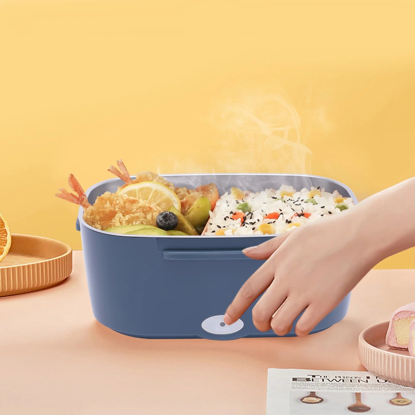 3-in-1 Elektrische Lunchbox | 1.5L | Warmhoud Lunchbox met 2 Compartimenten | Voor Auto (12V) & Vrachtwagen (24V)