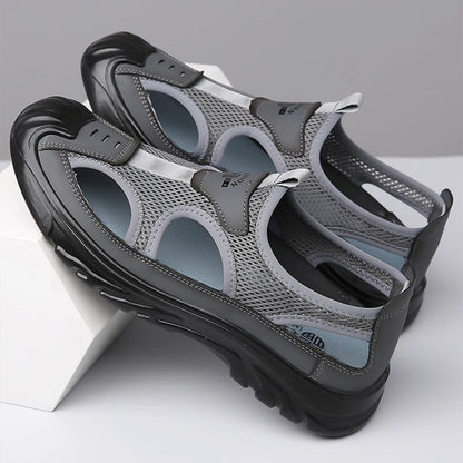 Zomerse Ademend Heren Baotou Sandalen – Lichtgewicht Gladiator Sandalen met Mesh, Anti-slip & Casual Strand Schoenen