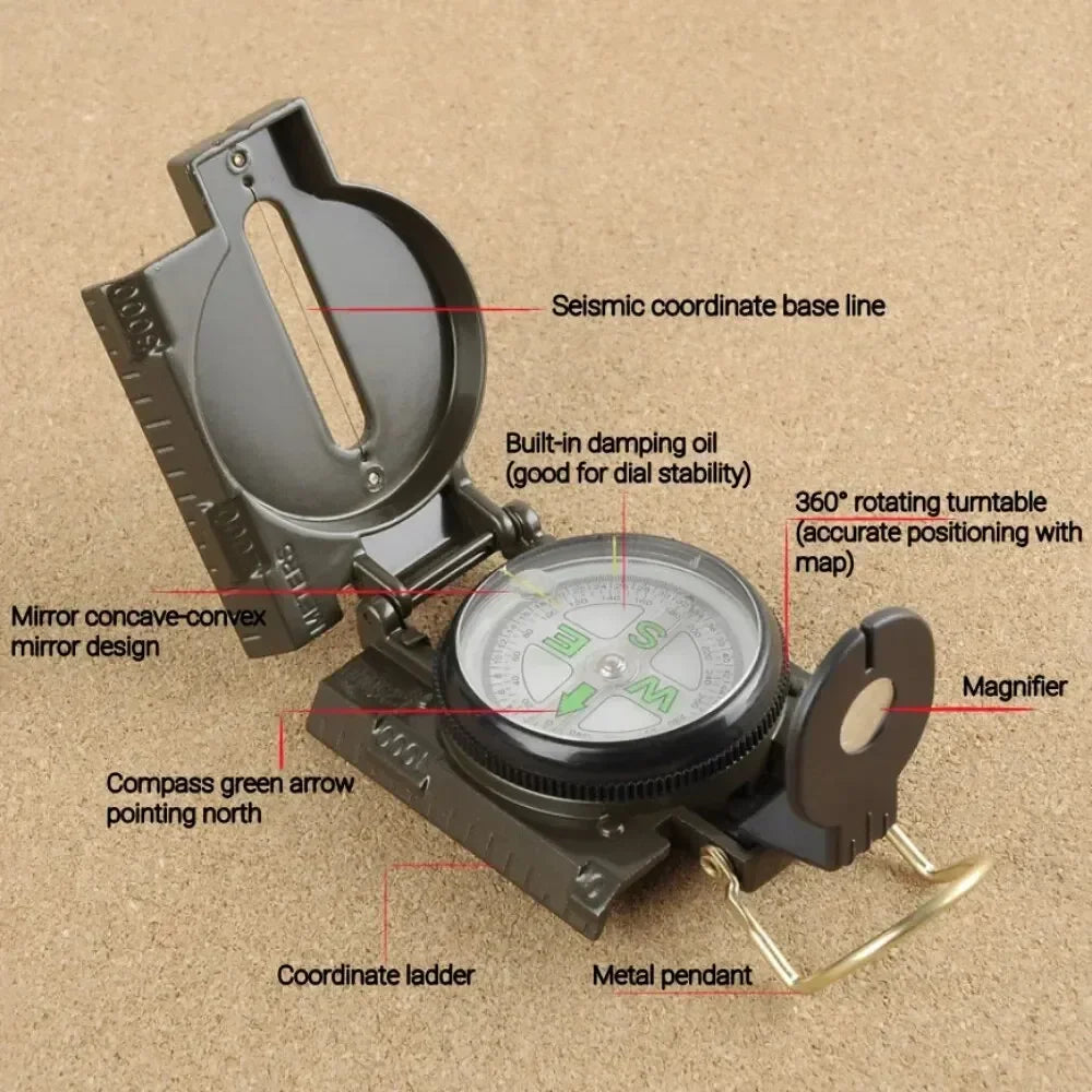 Wasserdichter hochpräziser Kompass – Outdoor-Gadget zum Wandern, Klettern und für den militärischen Einsatz