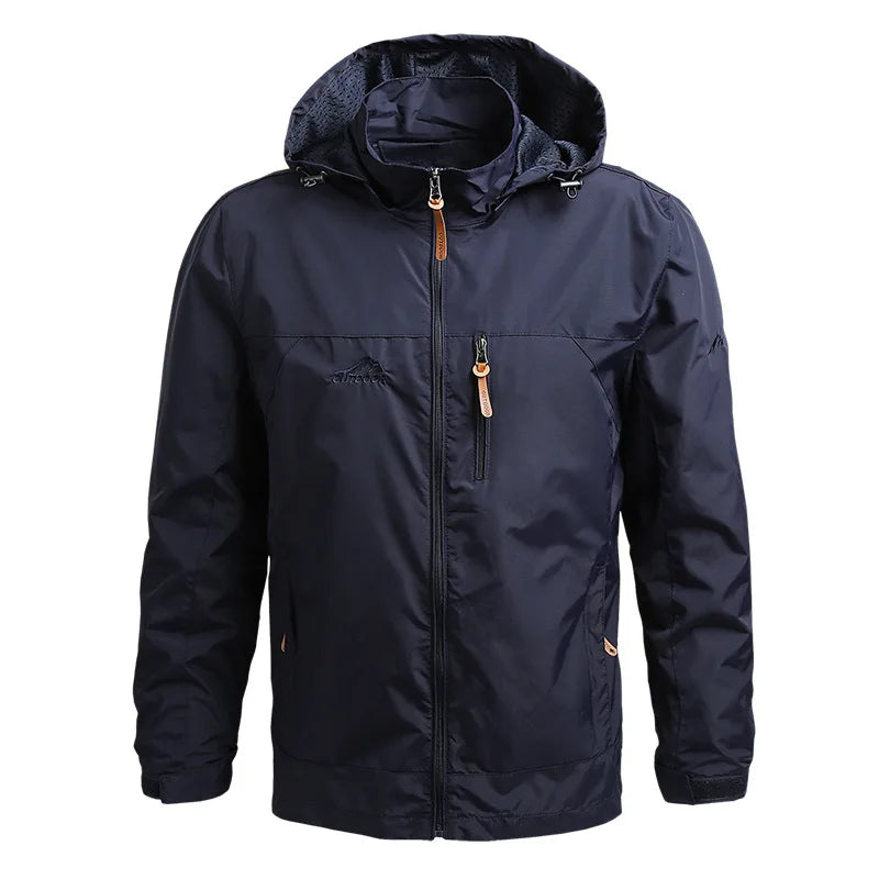 Tactische Windbreaker Jas Heren – Waterdichte Outdoor Jas met Afneembare Capuchon, Lichtgewicht en Ademend voor Lente en Herfst