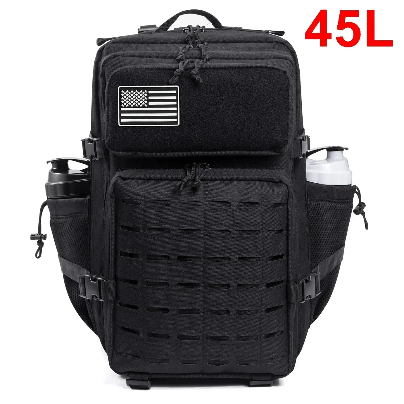 25L/45L Tactische Rugzak met Laser Cut MOLLE – Outdoor & Gym Rugtas met Bekerhouders voor Heren & Dames