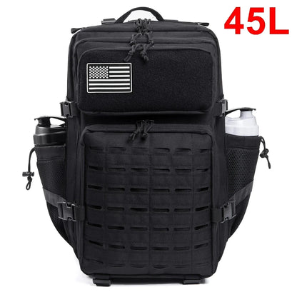 25L/45L Tactische Rugzak met Laser Cut MOLLE – Outdoor & Gym Rugtas met Bekerhouders voor Heren & Dames