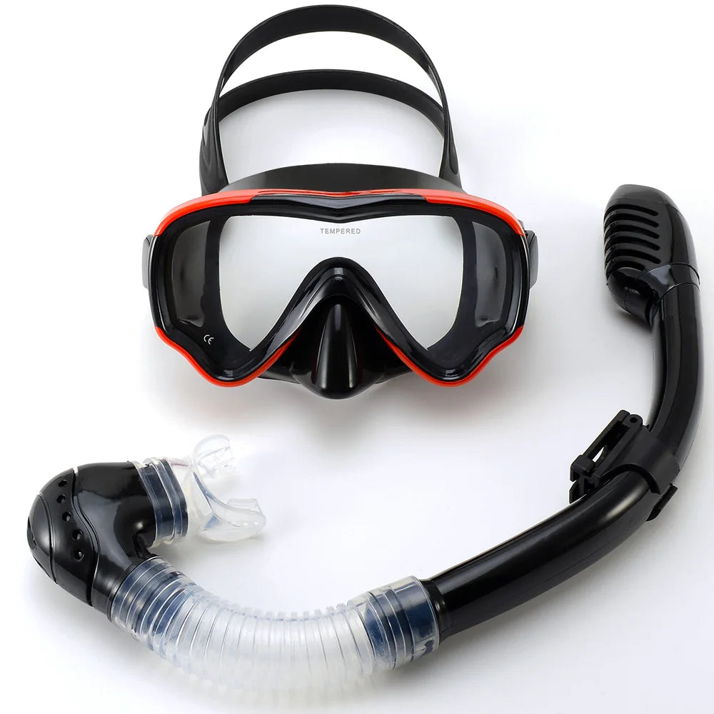Kids Duikmasker en Snorkel Set | Zwembril met Gehard Glas, Panoramisch Zicht & Dry Top