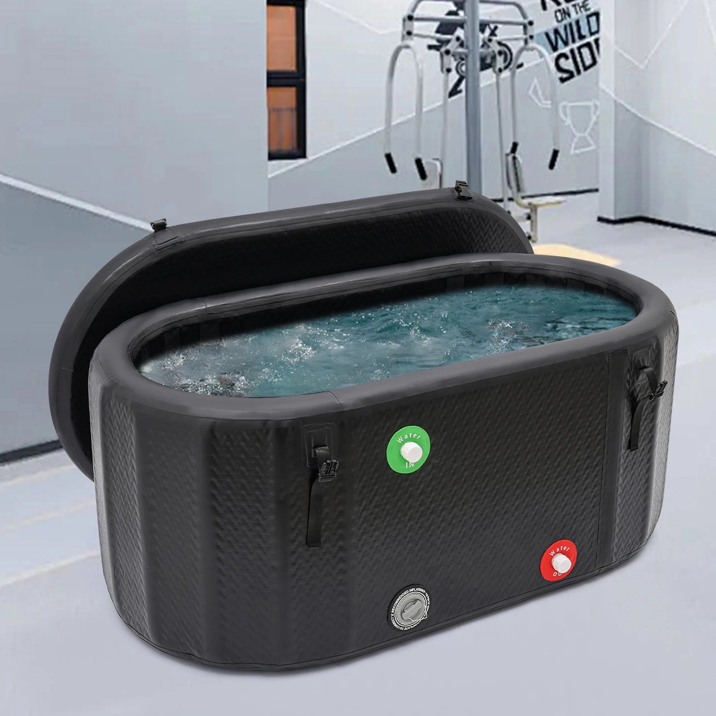Opblaasbaar IJsbad – Koude Watertherapie Tub voor Atleten, 132x70 cm Opvouwbaar Bad voor Buiten en Herstel